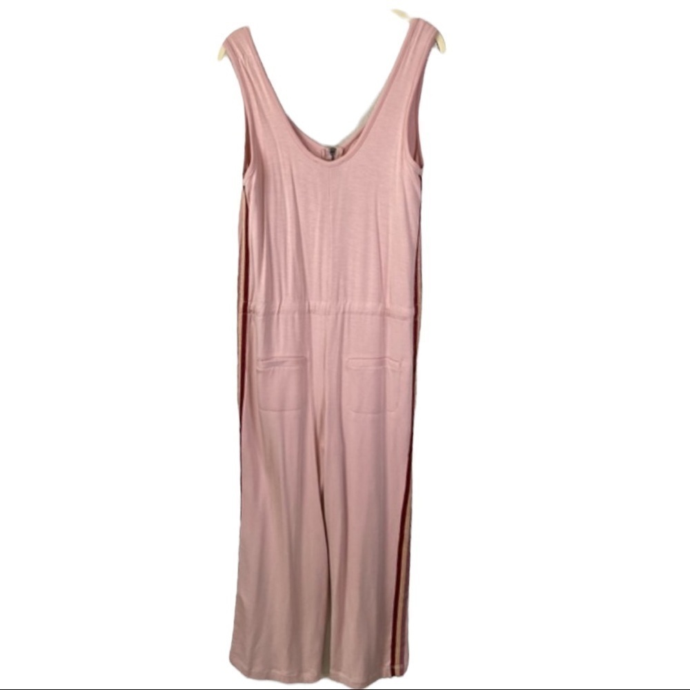 David Lerner x Revolve Pink Tie Waist Metallic Stripe Jumpsuit Size S - Picture 8 of 13
